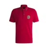 Hugo Boss Mercerised-cotton Polo Shirt With Double B Monogram In Red
