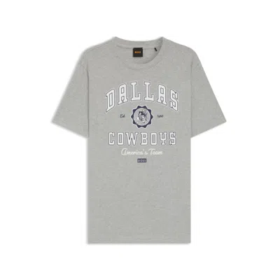 Hugo Boss X Dallas Cowboys T-shirt With Alternative Logo In Gray