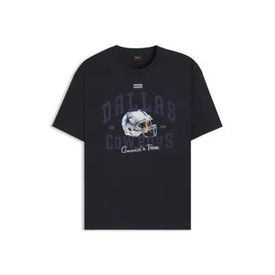 Hugo Boss X Dallas Cowboys T-shirt With Helmet Graphic In Blue