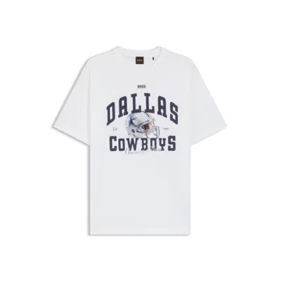 Hugo Boss X Dallas Cowboys T-shirt With Helmet Graphic In White