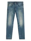 Hugo Boss Mens Medium Blue Beckham X Boss Slim-leg Mid-rise Stretch-denim Jeans In Blue