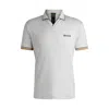 Hugo Boss X Matteo Berrettini Active Polo Shirt With Four-way Stretch In Grey