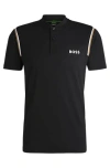 Hugo Boss Boss X Matteo Berrettini Active Polo Shirt With Moisture Control In Black