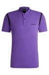 Hugo Boss X Matteo Berrettini Active Polo Shirt With Moisture Control In Purple