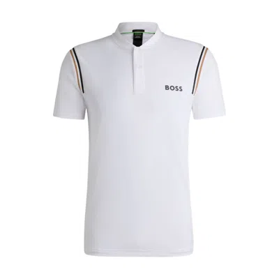 Hugo Boss X Matteo Berrettini Active Polo Shirt With Moisture Control In White