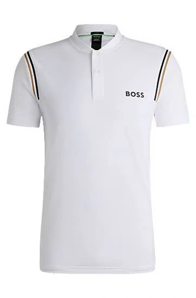 Hugo Boss X Matteo Berrettini Active Polo Shirt With Moisture Control In White