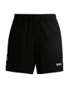 Hugo Boss X Matteo Berrettini Active Tennis Shorts With Four-way Stretch In Black