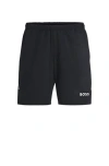 Hugo Boss X Matteo Berrettini Active Tennis Shorts With Four-way Stretch In Black