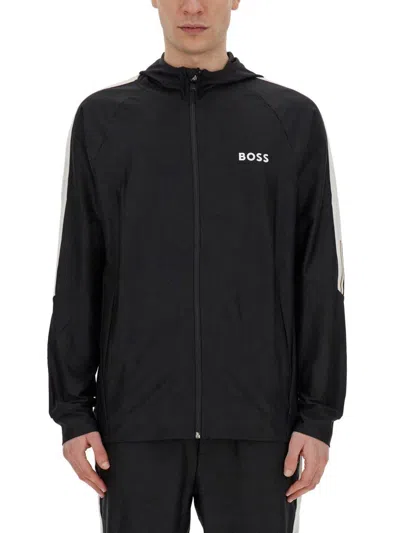 HUGO BOSS X MATTEO BERRETTINI SIGNATURE-STRIP ARTWORK HOODIE