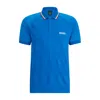Hugo Boss Slim-fit Polo Shirt In Engineered Jacquard Jersey In Dark Blue