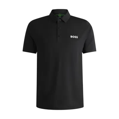 HUGO BOSS X MATTEO BERRETTINI SLIM-FIT POLO SHIRT WITH UV PROTECTION