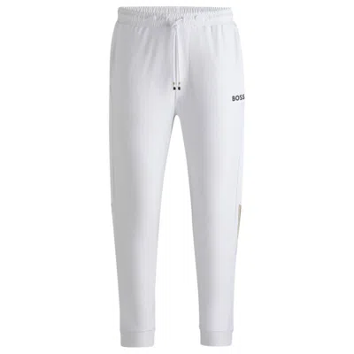 Hugo Boss Boss X Matteo Berrettini Tracksuit Bottoms With Contrast Tape And Branding In White