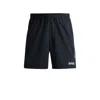 Hugo Boss X Matteo Berrettini Water-repellent Shorts With Logo Print In Blue