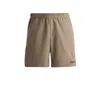 Hugo Boss Boss X Matteo Berrettini Water-repellent Shorts With Logo Print In Green