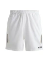 Hugo Boss X Matteo Berrettini Water-repellent Shorts With Logo Print In White