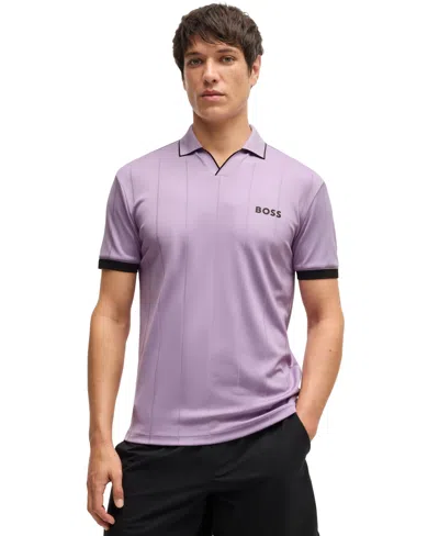 Hugo Boss X Matteo Men's Berrettini Four-way Stretch Polo Shirt In Purple