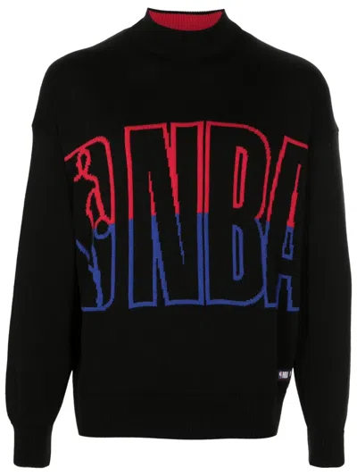 Hugo Boss X Nba Logo-print Knitted Sweatshirt In Black