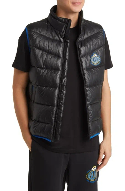 Hugo Boss X Nfl Corner Recycled Polyamide Puffer Vest In Los Angeles Rams Black