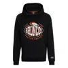Hugo Boss X Nfl Cotton-blend Hoodie With Collaborative Branding In Black