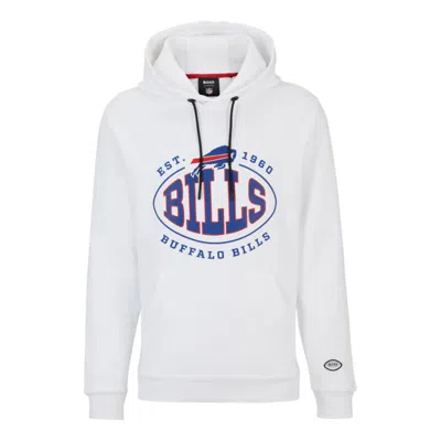 Hugo Boss Boss X Nfl Cotton-blend Hoodie With Collaborative Branding In Bills