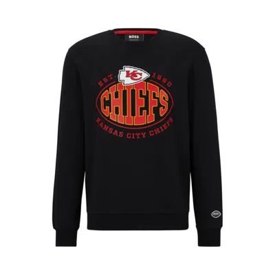 Hugo Boss Boss X Nfl Cotton-blend Sweatshirt With Collaborative Branding In Chiefs