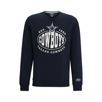 Hugo Boss Boss X Nfl Cotton-blend Sweatshirt With Collaborative Branding In Cowboys