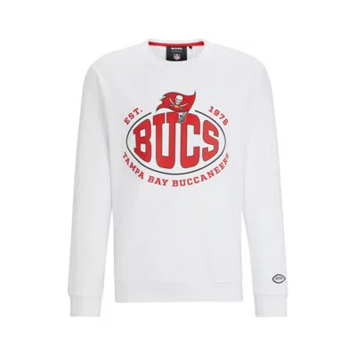 Hugo Boss Boss X Nfl Cotton-blend Sweatshirt With Collaborative Branding In Bucs