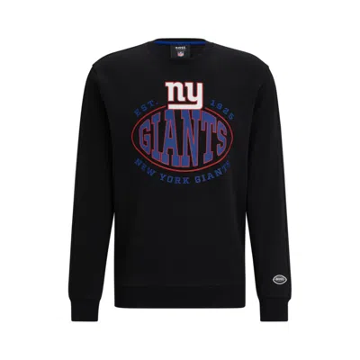 Hugo Boss Boss X Nfl Cotton-blend Sweatshirt With Collaborative Branding In Giants