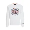 Hugo Boss Boss X Nfl Cotton-blend Sweatshirt With Collaborative Branding In White
