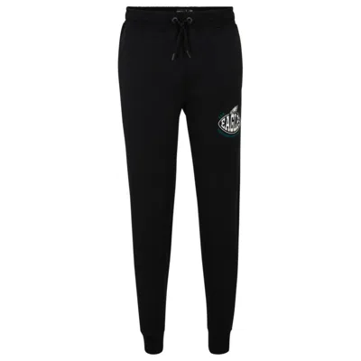 Hugo Boss Boss X Nfl Cotton-blend Tracksuit Bottoms With Collaborative Branding In Eagles