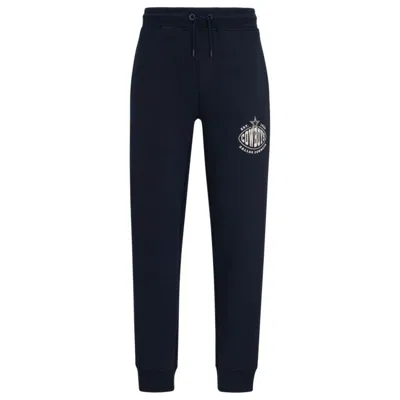 Hugo Boss Boss X Nfl Cotton-blend Tracksuit Bottoms With Collaborative Branding In Cowboys
