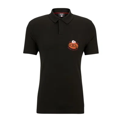Hugo Boss Boss X Nfl Cotton-piqu Polo Shirt With Collaborative Branding In Chiefs