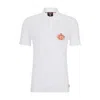 Hugo Boss Boss X Nfl Cotton-piqu Polo Shirt With Collaborative Branding In White