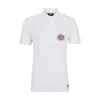 Hugo Boss Boss X Nfl Cotton-piqu Polo Shirt With Collaborative Branding In White
