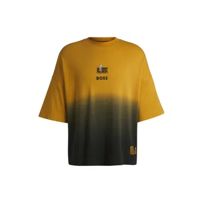 Hugo Boss X Nfl Cotton T-shirt With Gold-tone Embroidery