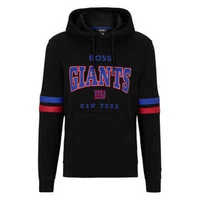 Hugo Boss Boss X Nfl Cotton-terry Hoodie With Collaborative Branding In Giants
