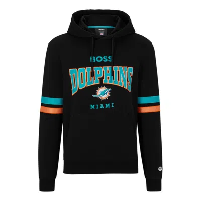 Hugo Boss Boss X Nfl Cotton-terry Hoodie With Collaborative Branding In Multi