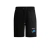 Hugo Boss Boss X Nfl Cotton-terry Shorts With Collaborative Branding In Black