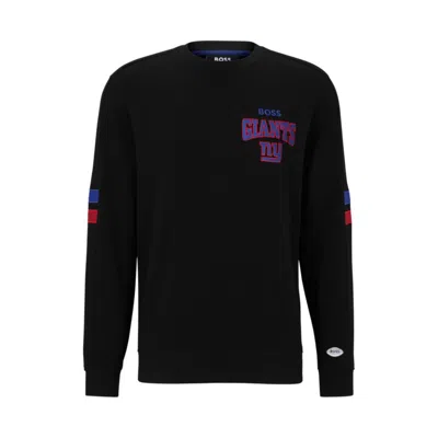 Hugo Boss Boss X Nfl Cotton-terry Sweatshirt With Collaborative Branding In Giants