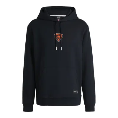 Hugo Boss X Nfl Interlock Hoodie With Special Branding In Blue