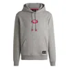 Hugo Boss X Nfl Interlock Hoodie With Special Branding In Gray