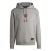 Hugo Boss X Nfl Interlock Hoodie With Special Branding In Gray