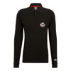 Hugo Boss Boss X Nfl Long-sleeved Polo Shirt With Collaborative Branding In Black