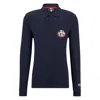 Hugo Boss Boss X Nfl Long-sleeved Polo Shirt With Collaborative Branding In Blue