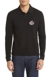 Hugo Boss Boss X Nfl Patlong Long Sleeve Piqué Polo In Buffalo Bills Black