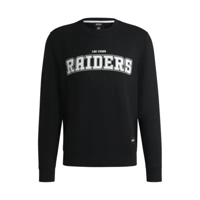 Hugo Boss X Nfl Regular-fit Sweatshirt With Special Branding In Black