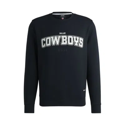 Hugo Boss X Nfl Regular-fit Sweatshirt With Special Branding In Blue