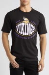 Hugo Boss X Nfl Stretch Cotton Graphic T-shirt In Minnesota Vikings Black