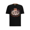 Hugo Boss Boss X Nfl Stretch-cotton T-shirt With Collaborative Branding In Bengals