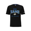 Hugo Boss Boss X Nfl Stretch-cotton T-shirt With Collaborative Branding In Rams